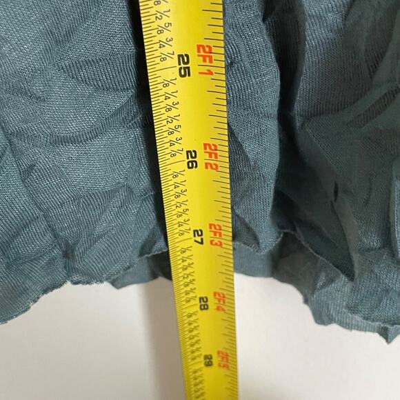 Simply Vera Wang Tank Teal Green Crinkle Lace Tank L Y2K Fairy Grunge Applique - Picture 8 of 8